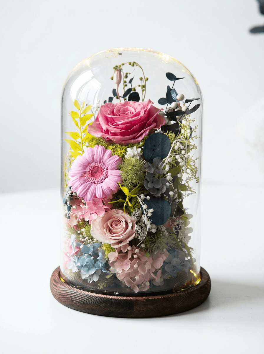 Gardenia Bell Dome - Flowers - Sakura Sweet Pink - Preserved Flowers & Fresh Flower Florist Gift Store