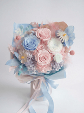 Yume (夢) - Pastel Preserved Flower Bouquet - Flowers - Blue - Preserved Flowers & Fresh Flower Florist Gift Store