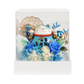 Maneki-Neko 招き猫 Flower Box, Blue (Career & Success) - Flower - Preserved Flowers & Fresh Flower Florist Gift Store