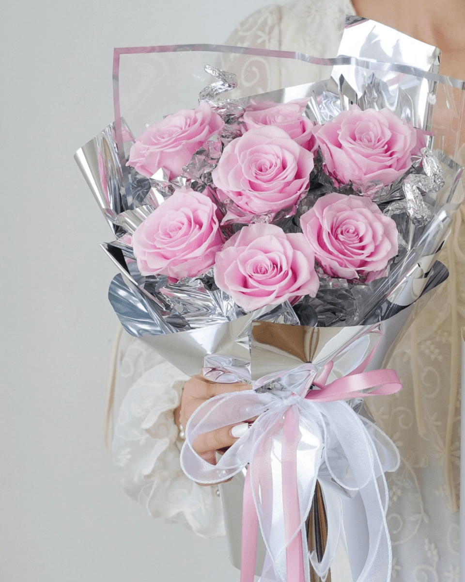 Galaxy 7 Rose Preserved Flower Bouquet - Valentine's Day Special - Flowers - pink - Preserved Flowers & Fresh Flower Florist Gift Store