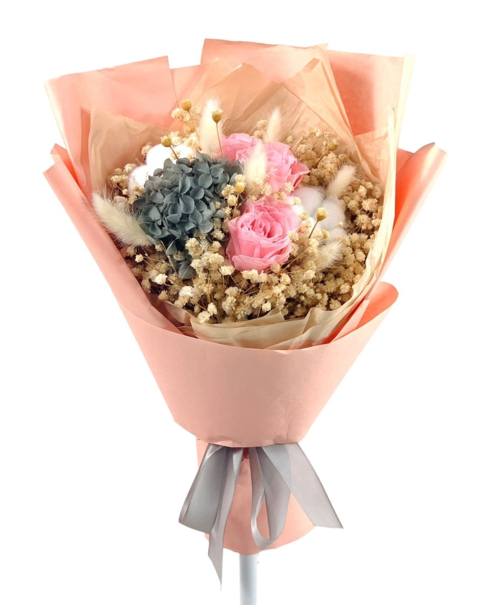 Kaitlyn (Preserved Bouquet) - Flowers - Peach - Preserved Flowers & Fresh Flower Florist Gift Store