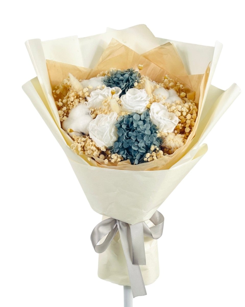 Kaitlyn (Preserved Bouquet) - Flowers - White - Preserved Flowers & Fresh Flower Florist Gift Store