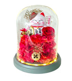 Maneki - Neko 招き猫 Bell Dome (Red) - Flowers - Preserved Flowers & Fresh Flower Florist Gift Store