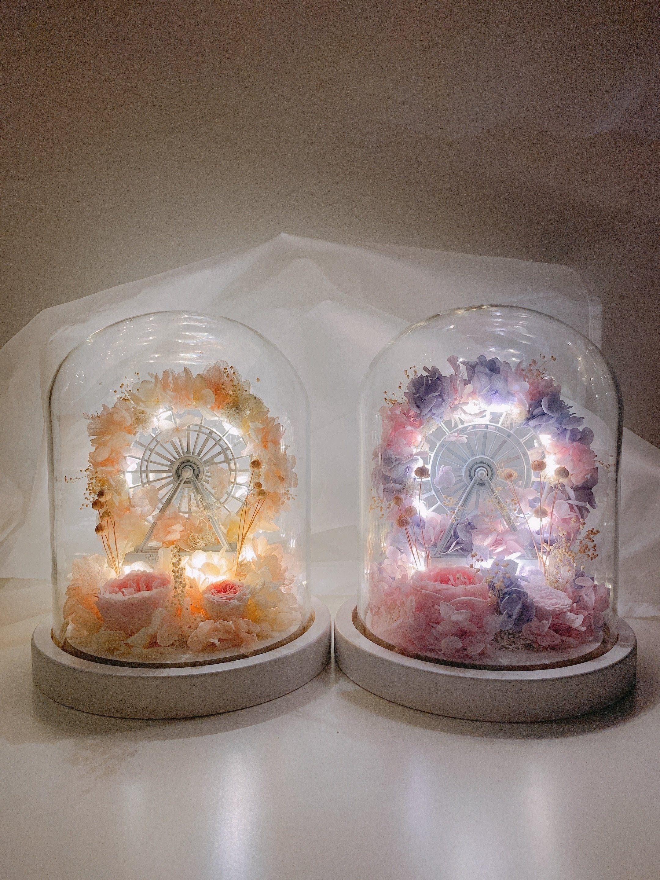 Akira Ferris Wheel Dome - Flower - Pink あきら - Preserved Flowers & Fresh Flower Florist Gift Store