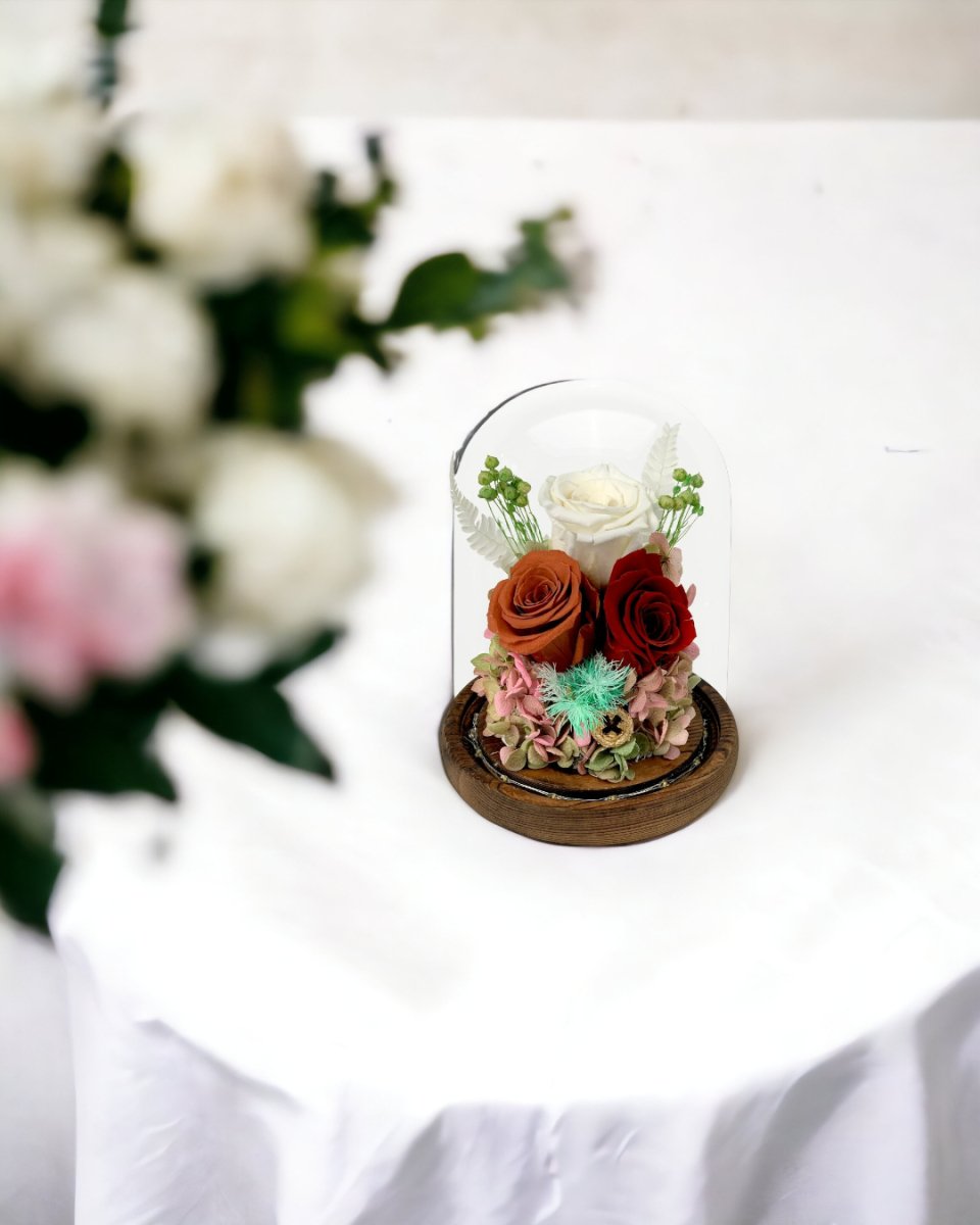 Aika Roses Dome - Crimson - Flower - Preserved Flowers & Fresh Flower Florist Gift Store