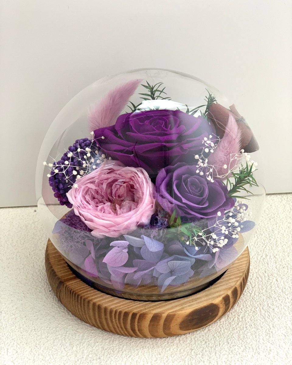 Rose Blowball - Dark Purple (with gift box) - Flowers - Preserved Flowers & Fresh Flower Florist Gift Store